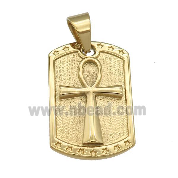 stainless steel cross pendant, gold plated