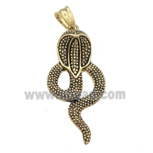 stainless steel sanke pendant, antique gold