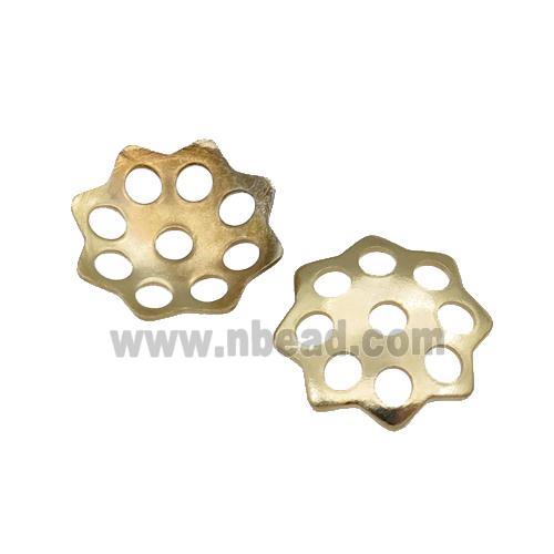 stainless steel beadcaps, gold plated