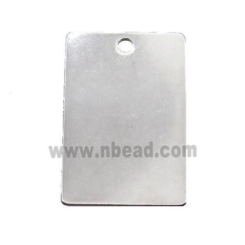 Raw Stainless Steel Rectangle Pendant