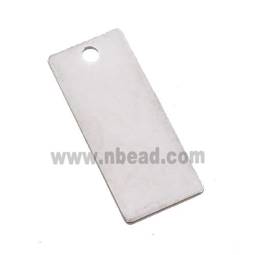 Raw Stainless Steel Rectangle Pendant
