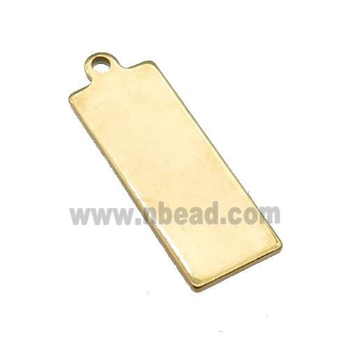Stainless Steel Rectangle Pendant Gold Plated