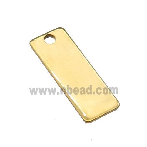 Stainless Steel Rectangle Pendant Gold Plated