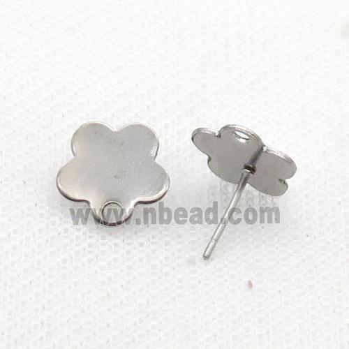 Raw Stainless Steel Stud Earring Flower