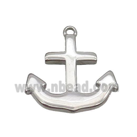 Raw Stainless Steel Anchor Pendant