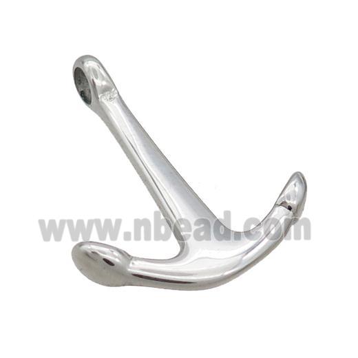 Raw Stainless Steel Anchor Pendant