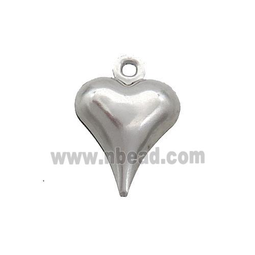 Raw Stainless Steel Heart Pendant