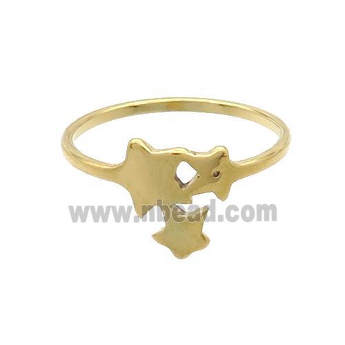 Stainless Steel Rings Star Gold Plated