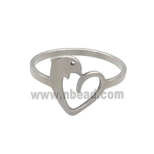 Raw Stainless Steel Rings Dolphin