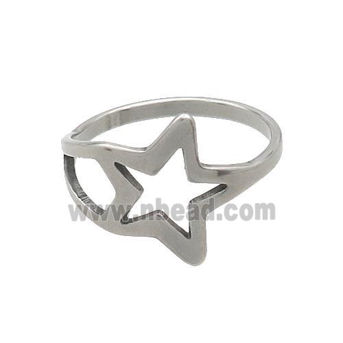 Raw Stainless Steel Star Rings