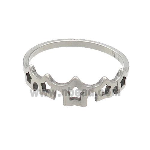 Raw Stainless Steel Star Rings