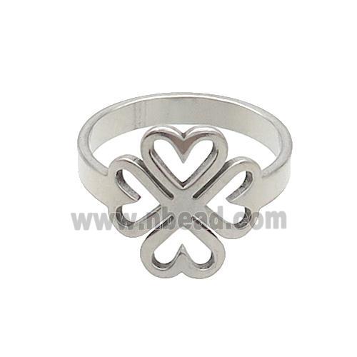 Raw Stainless Steel Rings Heart