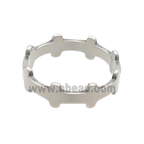 Raw Stainless Steel Rings Crosses