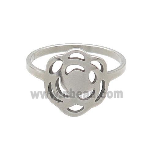 Raw Stainless Steel Rings Flower