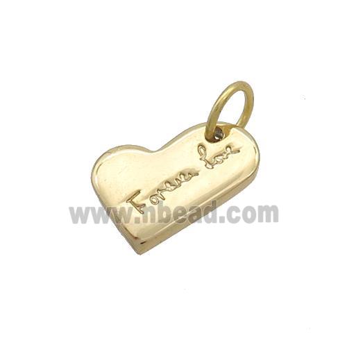 Stainless Steel Heart Pendant Forever Love Gold Plated