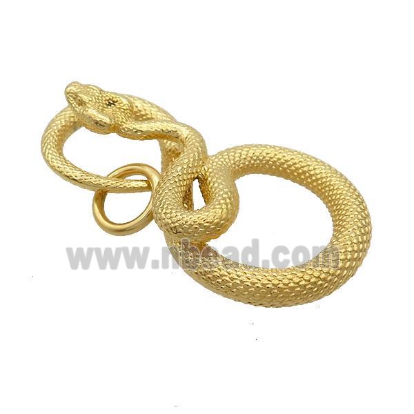 Stainless Steel Snake Charms Pendant Gold Plated