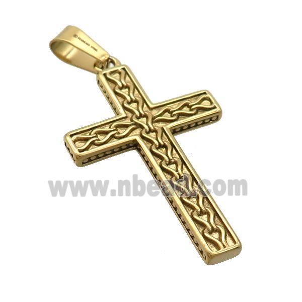 Stainless Steel Cross Pendant Gold Plated