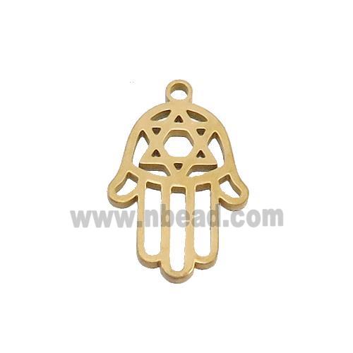 Stainless Steel Hamsahand Charm Pendant Gold Plated