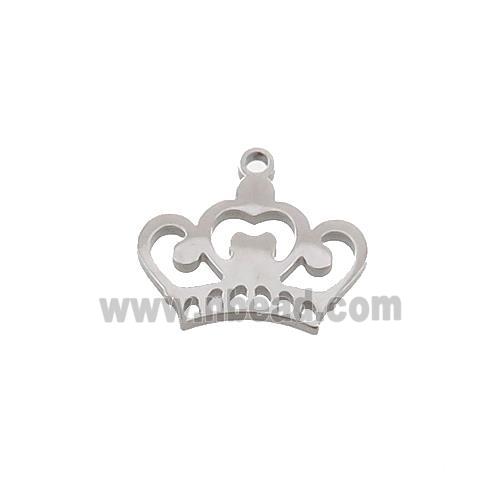 Raw Stainless Steel Crown Charms Pendant