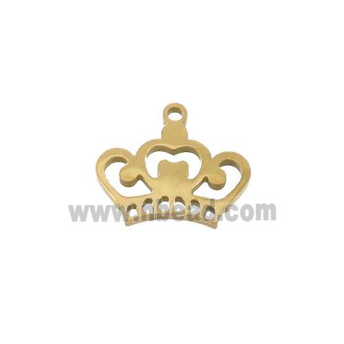 Stainless Steel Crown Charms Pendant Gold Plated