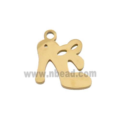 Stainless Steel High-Heel Shoes Charms Pendant Gold Plated