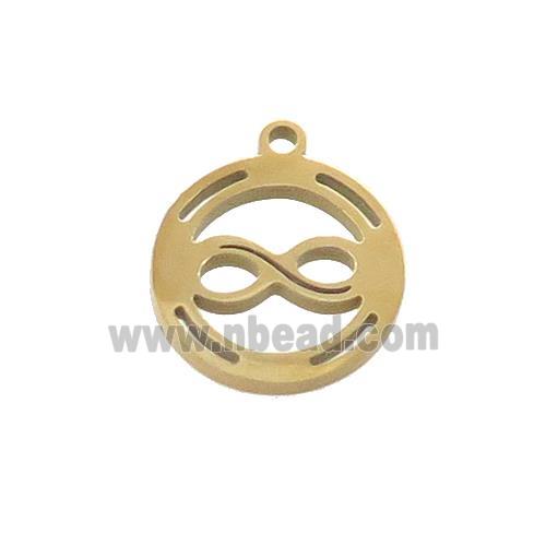 Stainless Steel Infinity Charms Pendant Circle Gold Plated