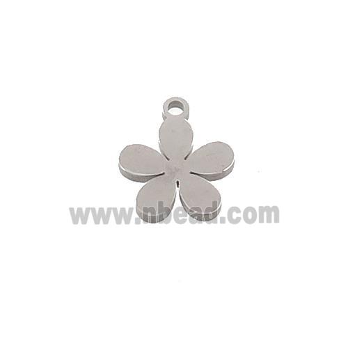 Raw Stainless Steel Flower Pendant