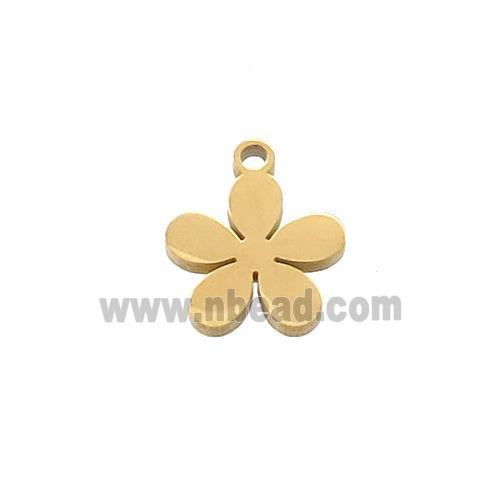 Stainless Steel Flower Pendant Gold Plated