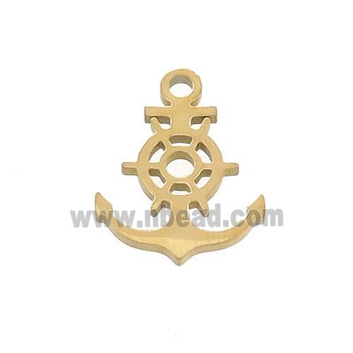 Stainless Steel Anchor Charms Pendant Gold Plated