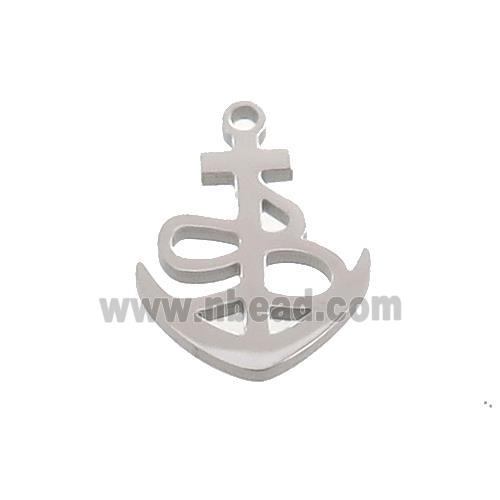 Raw Stainless Steel Anchor Charms Pendant