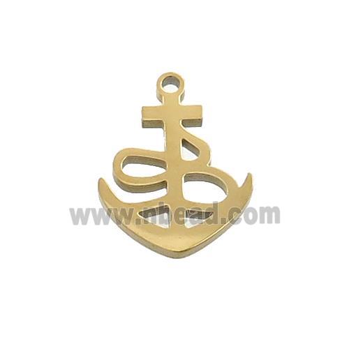 Stainless Steel Anchor Charms Pendant Gold Plated