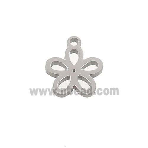 Raw Stainless Steel Flower Pendant