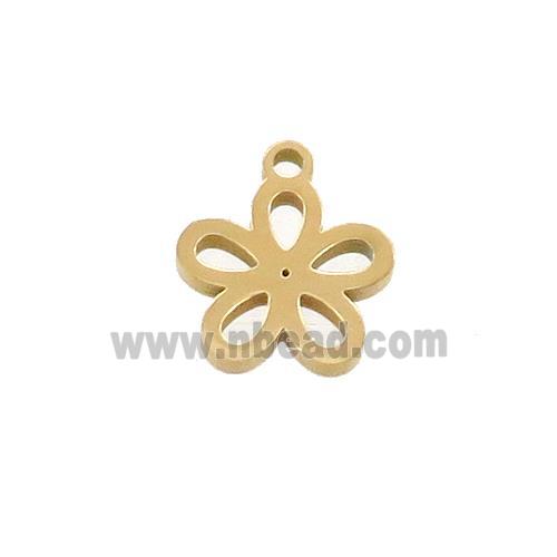 Stainless Steel Flower Pendant Gold Plated