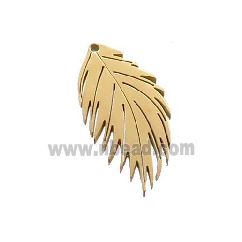 Stainless Steel Feather Charms Pendant Gold Plated