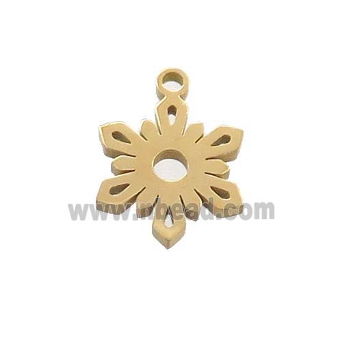 Stainless Steel Snowflake Charms Pendant Gold Plated