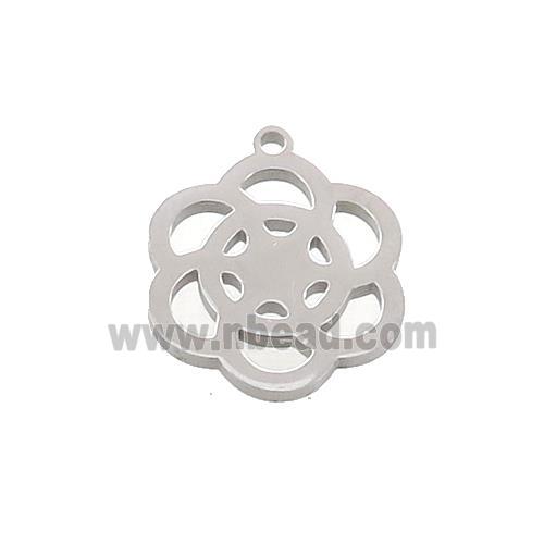 Raw Stainless Steel Flower Pendant