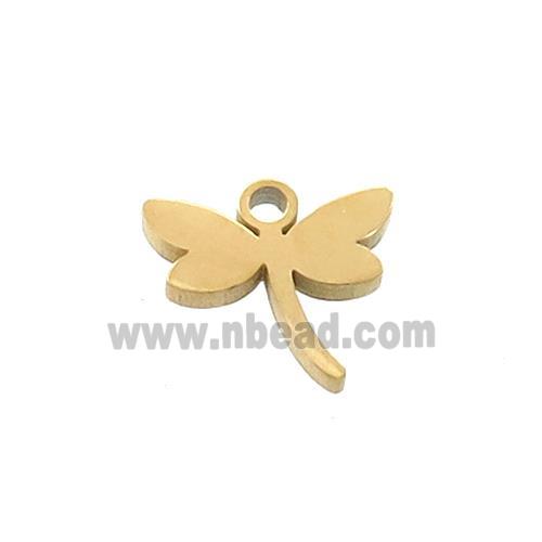 Stainless Steel Dragonfly Charms Pendant Gold Plated