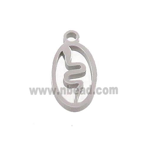 Raw Stainless Steel Snake Charms Pendant