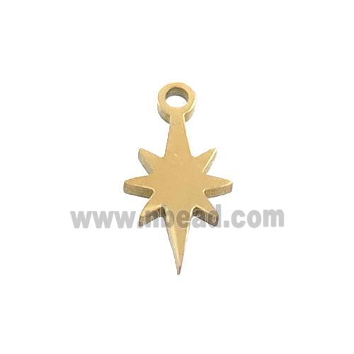 Stainless Steel Northstar Pendant Gold Plated