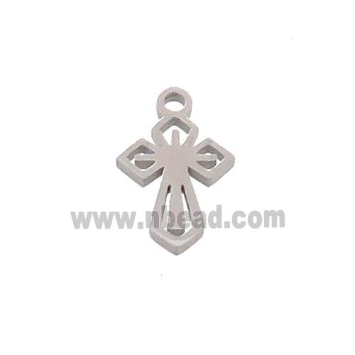 Raw Stainless Steel Cross Charms Pendant