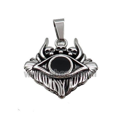 Stainless Steel Evil Eye Charms Pendant Skull Antique Silver