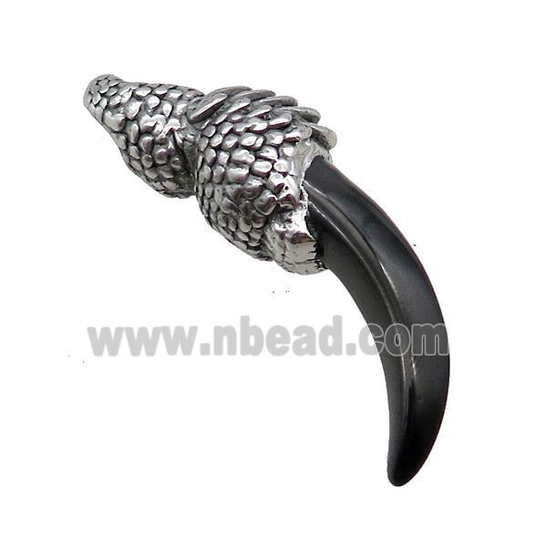 Stainless Steel Horn Pendant Black Plated