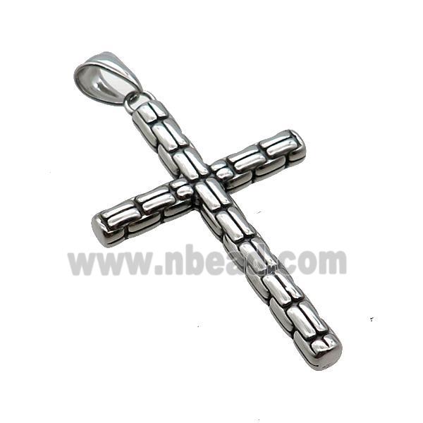 Stainless Steel Cross Pendant Antique Silver