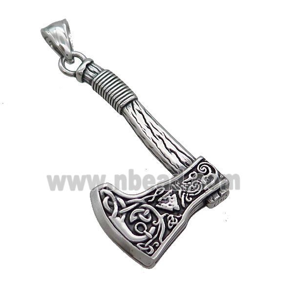 Stainless Steel Thor Axe Charms Pendant Antique Silver