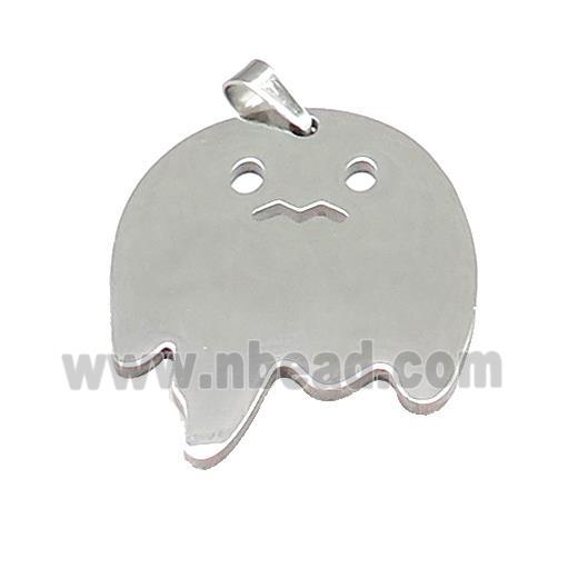 Raw Stainless Steel Pendant Halloween Ghost