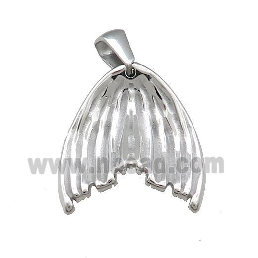 Raw Stainless Steel Angel Wings Pendant