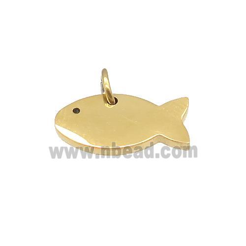 Stainless Steel Fish Pendant Gold Plated