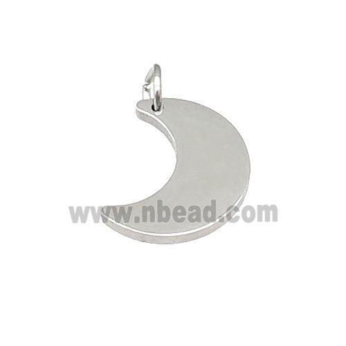 Raw Stainless Steel Moon Pendant