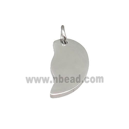 Raw Stainless Steel Leaf Pendant