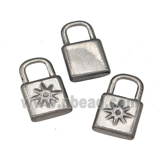 Raw Stainless Steel Lock Pendant